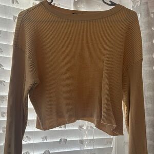 Forever 21 Tan Waffle Knit Crop Top